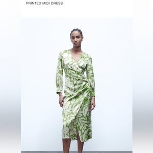 ZARA printed midi dress size medium